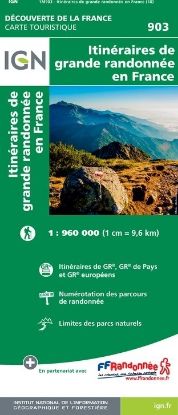 Image de Carte des Itinéraires de Grande Randonnée en France GR® et GRP®