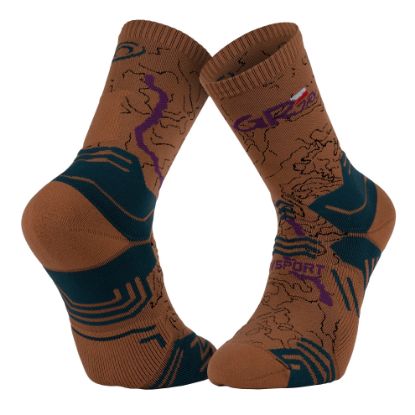 Image de Chaussettes tige haute TREK COLLECTOR GR® 20 marron-vert - BV Sport