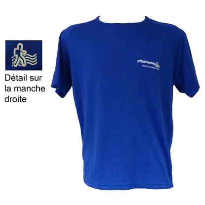 T-Shirt technique bleu Marche Aquatique Côtière